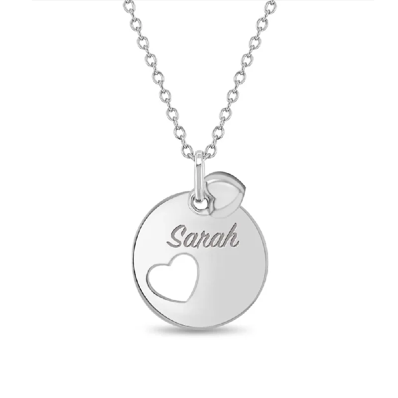 Shop Elegant Jewelry At Unbeatable Prices Heart Charmed Engravable  Kids / Girls Pendant/Necklace - Sterling Silver
