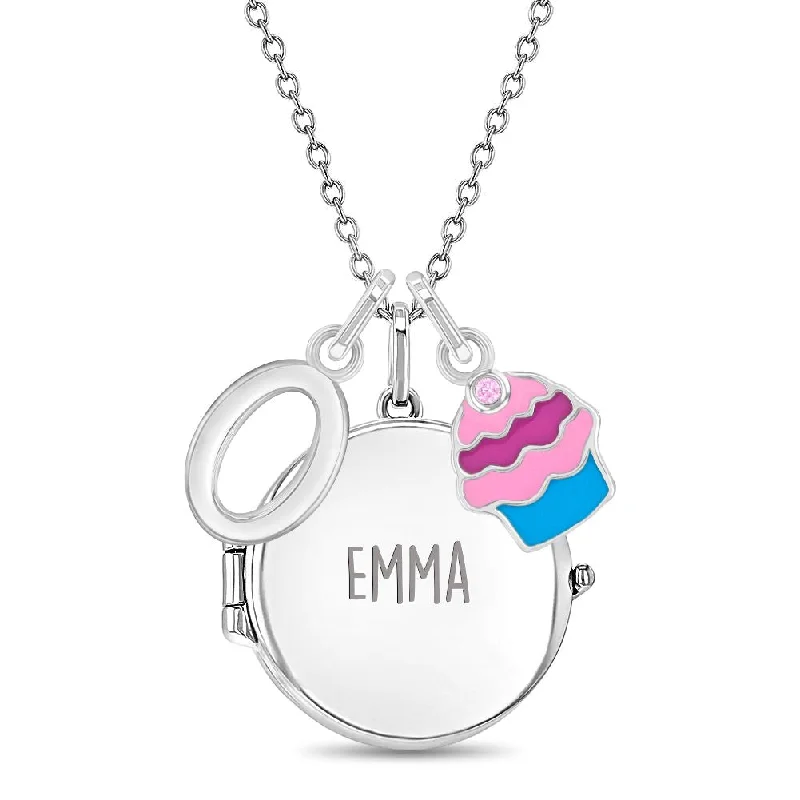Premium Jewelry Now Available At Special Discounts Its Your Birthday Kids / Children's / Girls Round Pendant/Necklace With Charms - Sterling Silver
