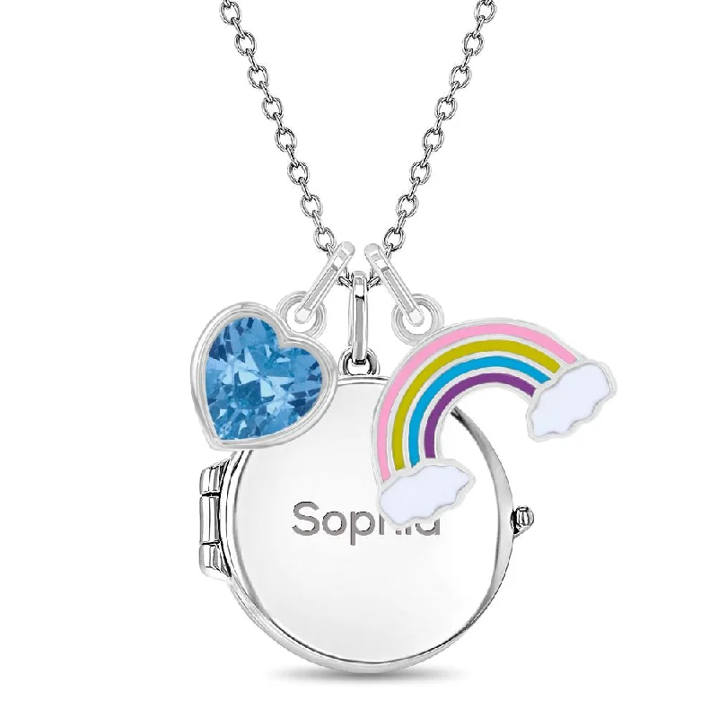 Must-Have Jewelry Pieces At Reduced Prices Magical Rainbow Kids / Children's / Girls Round Pendant/Necklace With Charms - Sterling Silver