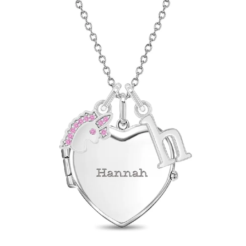 Bestselling Jewelry Now On Sale – Elevate Your Look Magical Unicorn Kids / Children's / Girls Heart Pendant/Necklace With Charms - Sterling Silver