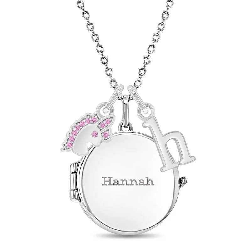 Limited-Time Offer On Elegant Jewelry Pieces Magical Unicorn Kids / Children's / Girls Round Pendant/Necklace With Charms - Sterling Silver