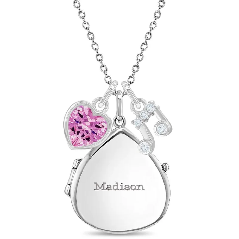 Best Jewelry Deals – Shop Premium Pieces At Great Prices Musical Lover Kids / Children's / Girls Pear Pendant/Necklace With Charms - Sterling Silver