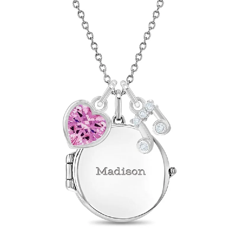 Shop Trending Jewelry With Exclusive Savings Musical Lover Kids / Children's / Girls Round Pendant/Necklace With Charms - Sterling Silver