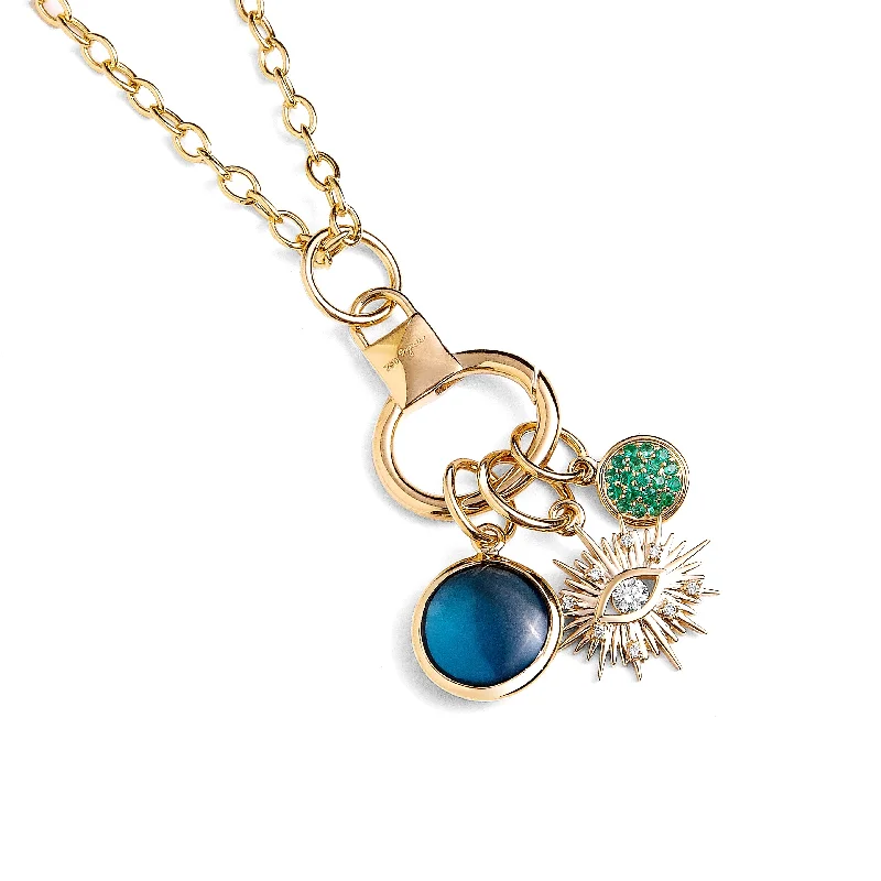 Dainty Floral Jewelry For Feminine Elegance Necklace Set of Evil Eye Chakra Charms
