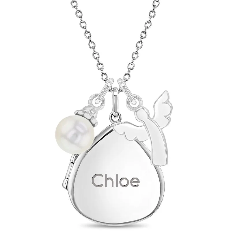 Limited-Time Offer On Premium Jewelry Collections Religious Communion Kids / Children's / Girls Pear Pendant/Necklace With Charms - Sterling Silver