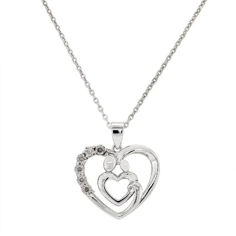 Affordable Luxury Jewelry – Style At A Great Price STERLING SILVER HEART SHAPED PENDANT WITH SMALL DIAMONDS Affordable Luxury Jewelry – Style At A Great Price STERLING SILVER HEART SHAPED PENDANT WITH SMALL DIAMONDS
