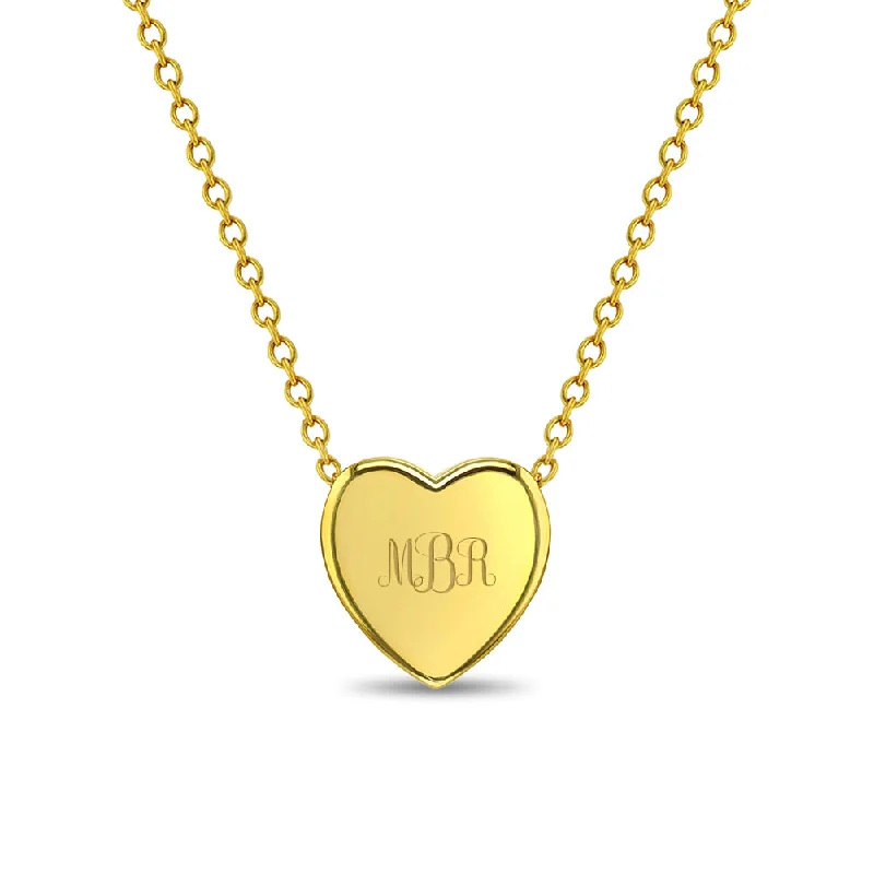 Flash Jewelry Sale – Get Stunning Pieces At Low Prices Tiny Monogram Heart Toddler / Kids / Girls Pendant/Necklace Engravable - Gold Plated Sterling Silver