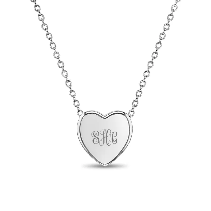 Sparkle More For Less – Jewelry Sale Happening Now Tiny Monogram Heart Toddler / Kids / Girls Pendant/Necklace Engravable - Sterling Silver