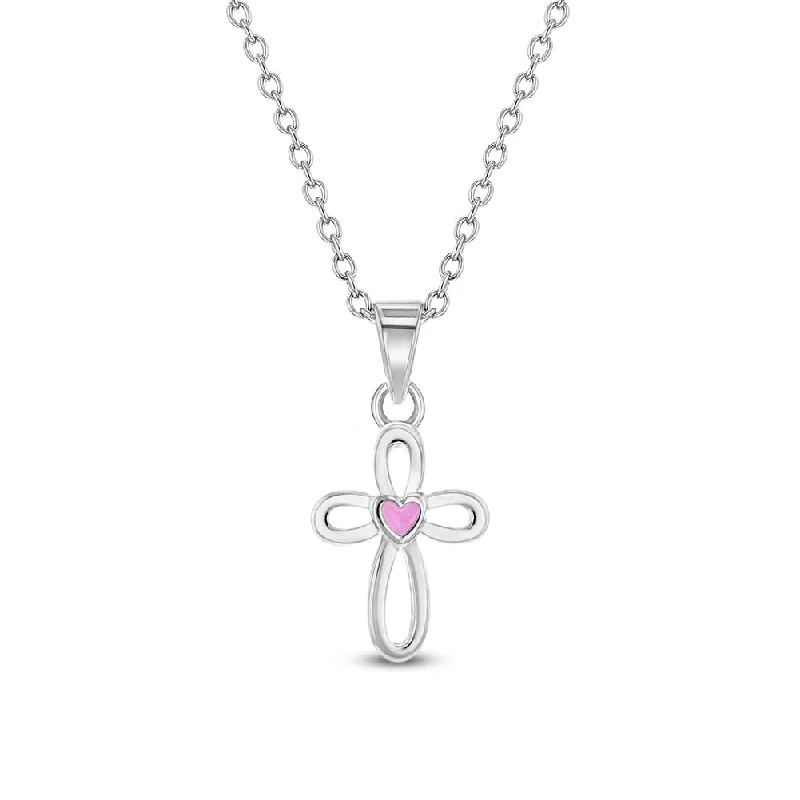 Timeless Jewelry Styles At Wallet-Friendly Prices Tiny Open CZ Cross 11mm Toddler/Kids/Girls Necklace Religious - Sterling Silver