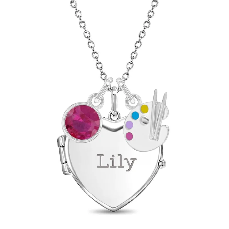 Big Discounts On Elegant Jewelry Collections Tiny Painters Kids / Children's / Girls Heart Pendant/Necklace With Charms - Sterling Silver