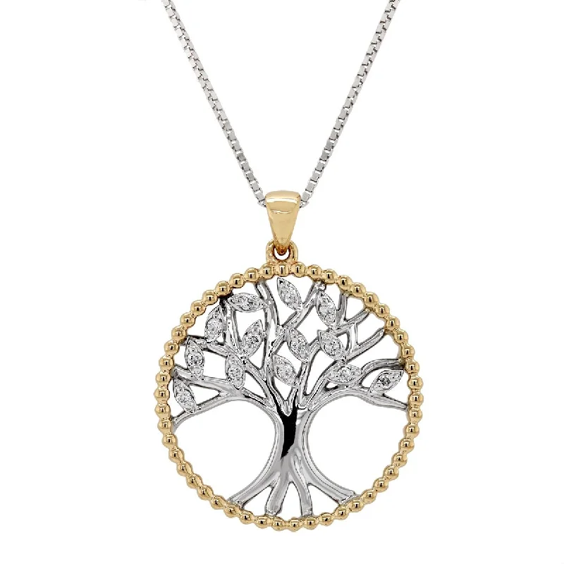 Shop High-Quality Jewelry At Jaw-Dropping Discounts TWO-TONE GOLD TREE OF LIFE PENDANT NECKLACE WITH DIAMONDS, 1/10 CT TW Shop High-Quality Jewelry At Jaw-Dropping Discounts TWO-TONE GOLD TREE OF LIFE PENDANT NECKLACE WITH DIAMONDS, 1/10 CT TW