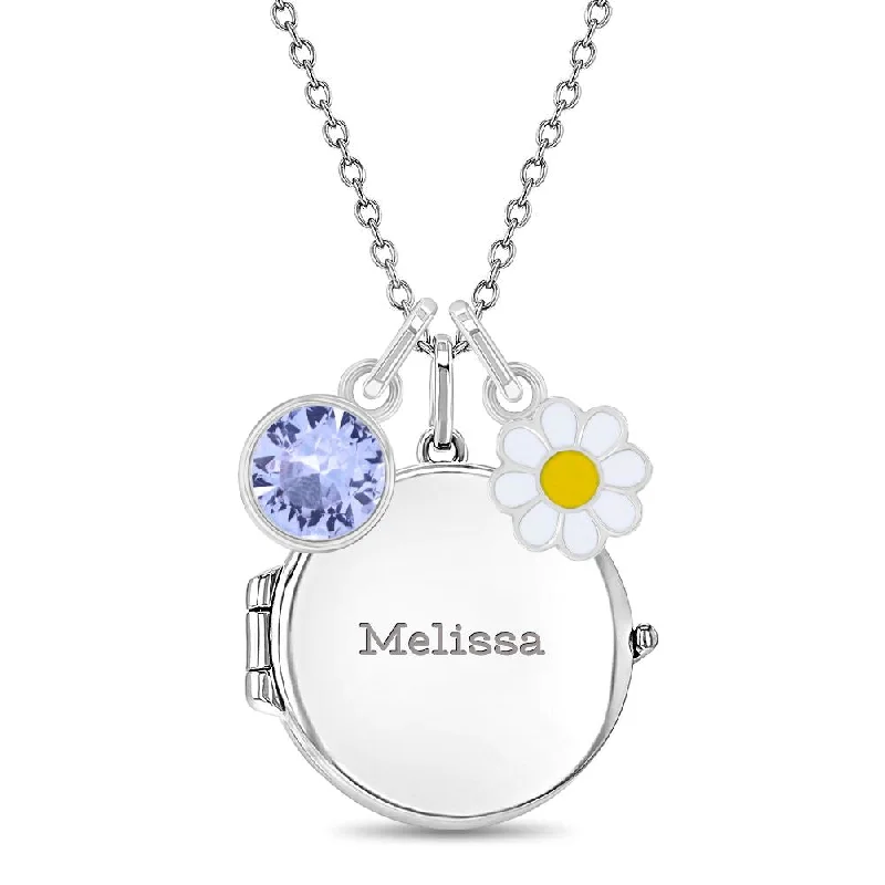 Limited-Stock Jewelry Sale – Shop Before It's Gone Whimsical Daisy Kids / Teen Round Pendant/Necklace With Charms - Sterling Silver