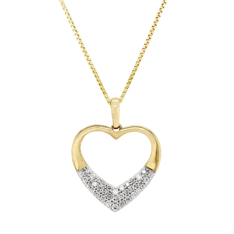 Shine In Style – Shop Jewelry Discounts Today YELLOW GOLD OPEN HEART PENDANT NECKLACE WITH DIAMONDS, 1/5 CT TW Shine In Style – Shop Jewelry Discounts Today YELLOW GOLD OPEN HEART PENDANT NECKLACE WITH DIAMONDS, 1/5 CT TW