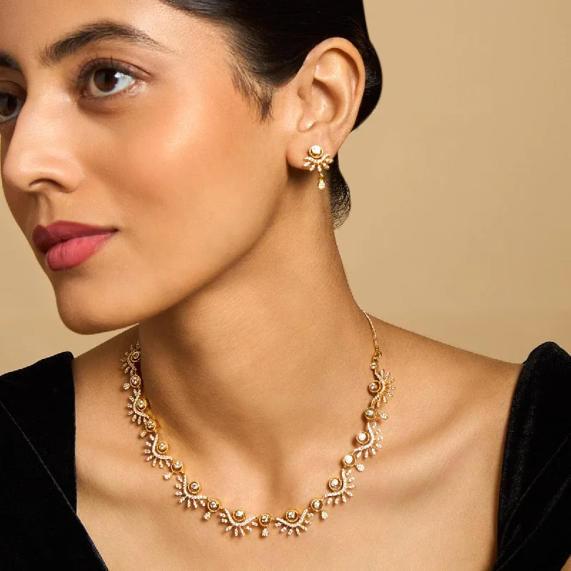 Waterproof Stainless Steel Jewelry For Lasting Beauty Zircon Necklace 170486