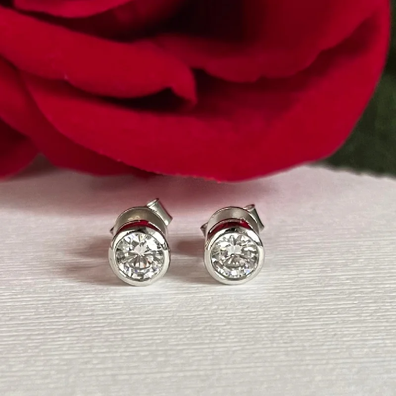 Special Sale On Handcrafted Jewelry – Shop Today 1 ctw Bezel Stud Earrings