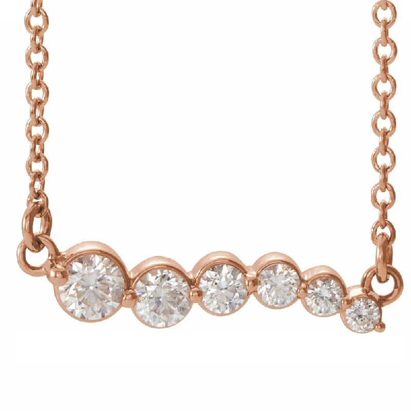 High-End Jewelry, Now More Affordable Than Ever 14k Rose Gold 1/4 Ctw Diamond Graduated Bar Necklace, 16 or 18 Inch High-End Jewelry, Now More Affordable Than Ever 14k Rose Gold 1/4 Ctw Diamond Graduated Bar Necklace, 16 or 18 Inch