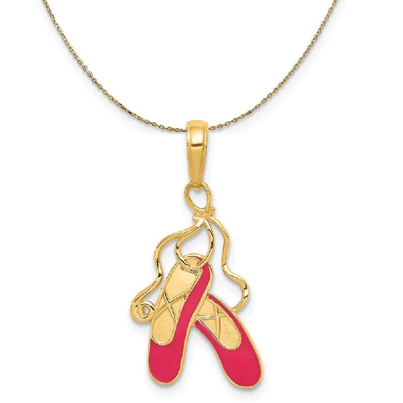 Unmissable Jewelry Sale – Shop Before It's Too Late 14k Yellow Gold and Enamel Pink Ballet Slippers Necklace Unmissable Jewelry Sale – Shop Before It's Too Late 14k Yellow Gold and Enamel Pink Ballet Slippers Necklace