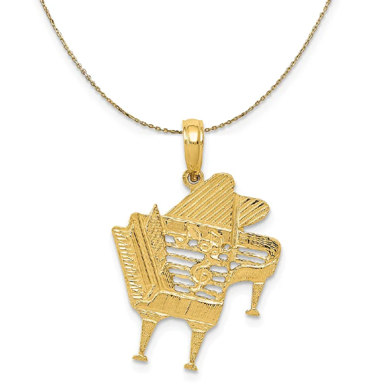 Elegant Jewelry Pieces At Unbelievable Prices 14k Yellow Gold Cut Out Baby Grand Piano Necklace Elegant Jewelry Pieces At Unbelievable Prices 14k Yellow Gold Cut Out Baby Grand Piano Necklace