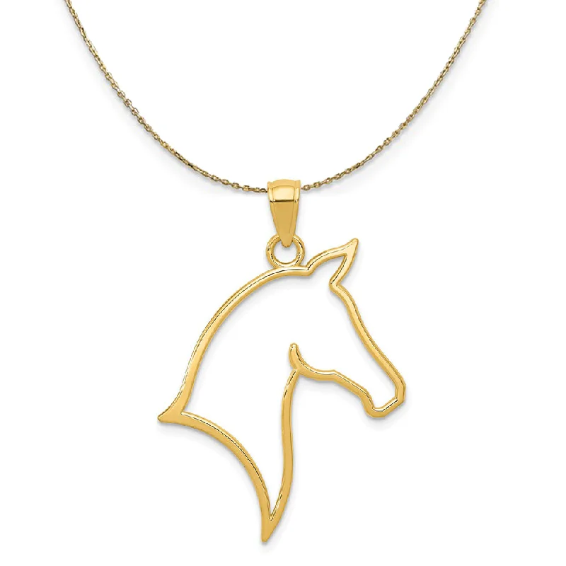 Seasonal Jewelry Deals – Elevate Your Style 14k Yellow Gold Horse Head Silhouette Necklace Seasonal Jewelry Deals – Elevate Your Style 14k Yellow Gold Horse Head Silhouette Necklace
