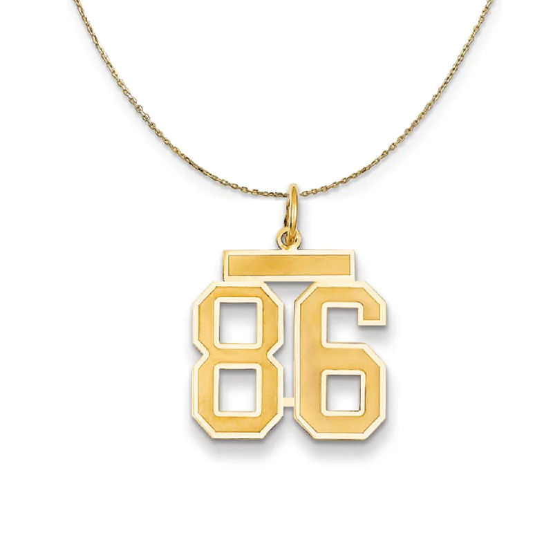 High-Quality Jewelry At A Fraction Of The Cost 14k Yellow Gold, Jersey, Med Number 86 Necklace High-Quality Jewelry At A Fraction Of The Cost 14k Yellow Gold, Jersey, Med Number 86 Necklace