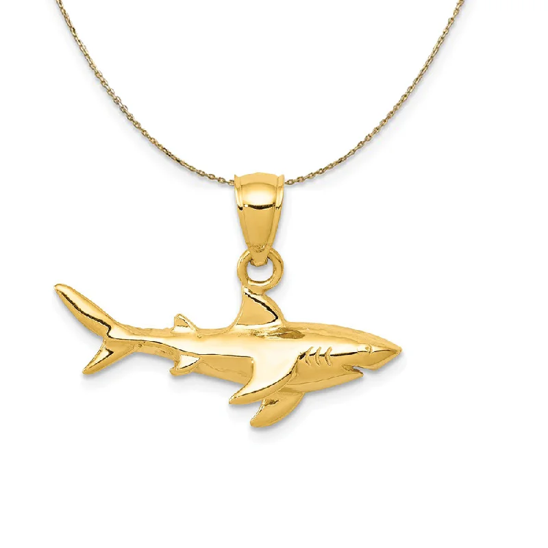 Timeless Jewelry At Special Discount Rates 14k Yellow Gold Polished 2D Shark Necklace Timeless Jewelry At Special Discount Rates 14k Yellow Gold Polished 2D Shark Necklace