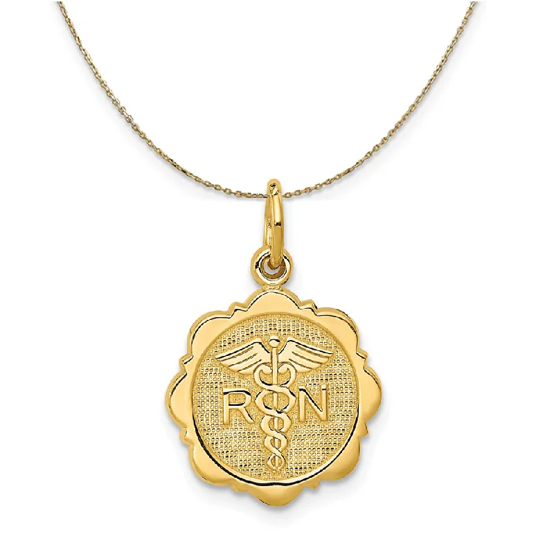 Jewelry Sale Alert – Shop Timeless Elegance Today 14k Yellow Gold Registered Nurse Disk Necklace, 14mm Jewelry Sale Alert – Shop Timeless Elegance Today 14k Yellow Gold Registered Nurse Disk Necklace, 14mm