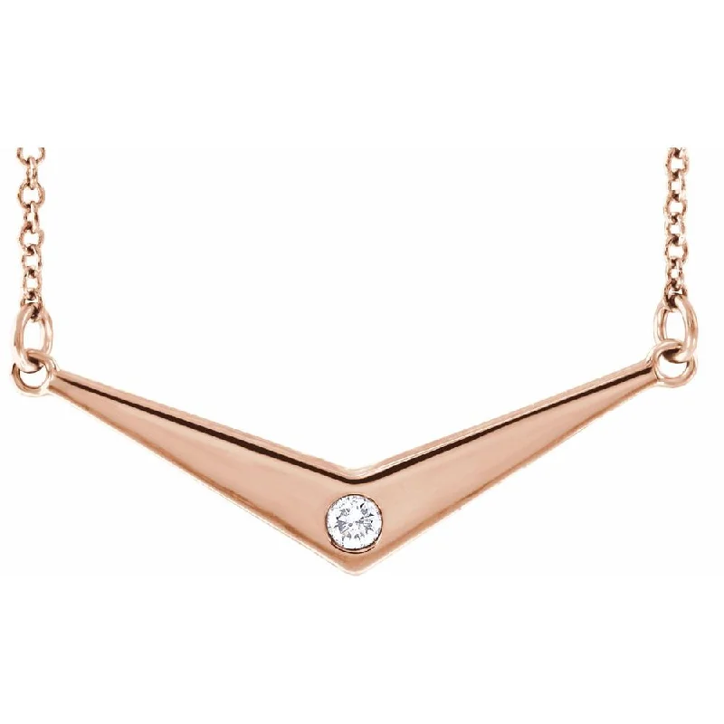 Stunning Statement Jewelry, Unbeatable Discounts 14k Yellow, White or Rose Gold .03ct Diamond V Shaped Necklace, 18 In Stunning Statement Jewelry, Unbeatable Discounts 14k Yellow, White or Rose Gold .03ct Diamond V Shaped Necklace, 18 In