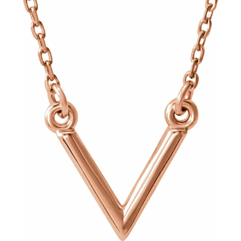 Sparkle On A Budget – Fine Jewelry For Less 14k Yellow, White or Rose Gold Small 10mm V Shaped Necklace, 16.5 Inch Sparkle On A Budget – Fine Jewelry For Less 14k Yellow, White or Rose Gold Small 10mm V Shaped Necklace, 16.5 Inch