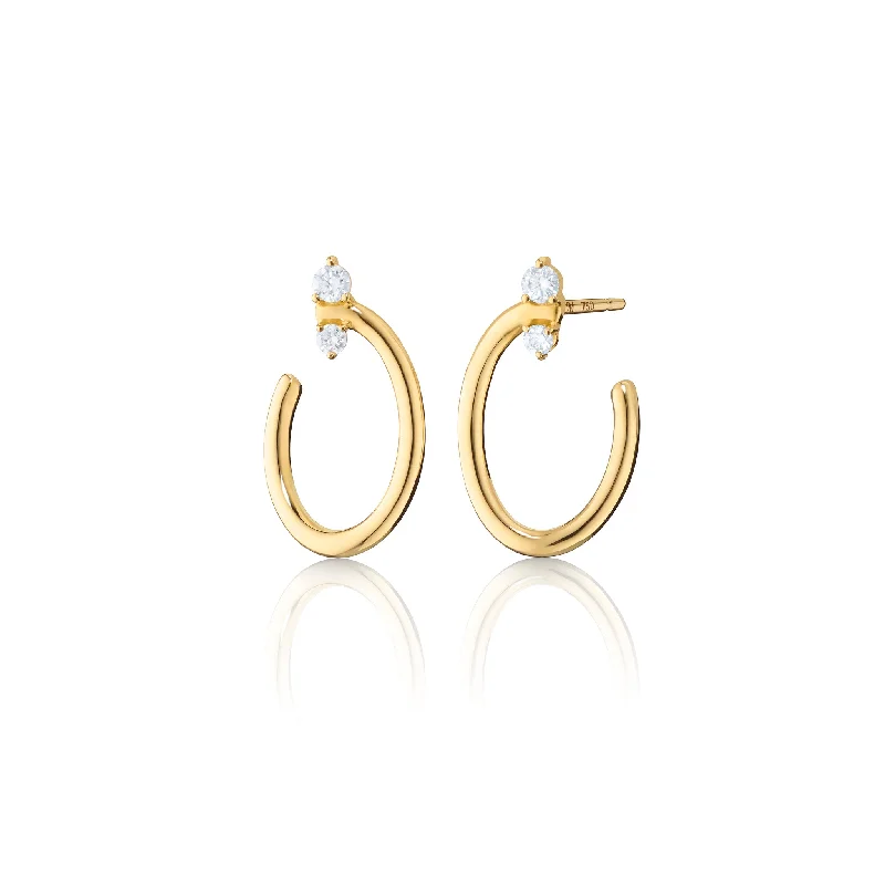Exclusive Jewelry Offers – Shine For Less 18K Gold Small Oval “Galaxy Wrap Hoop” Earrings with White Diamonds Exclusive Jewelry Offers – Shine For Less 18K Gold Small Oval “Galaxy Wrap Hoop” Earrings with White Diamonds