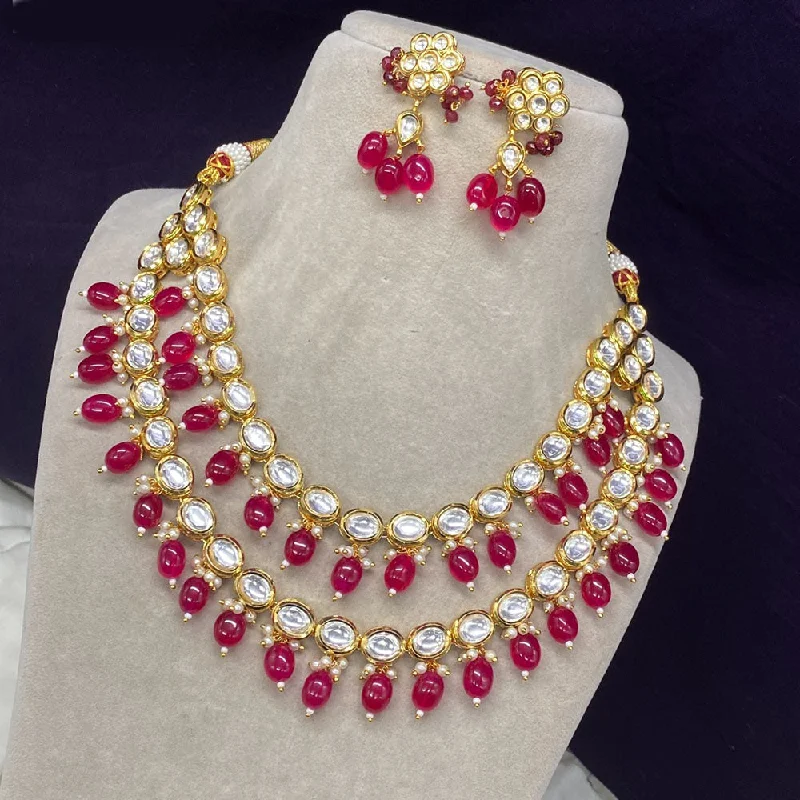 Elegant Jewelry, Exclusive Prices – Shop Now Amoliya Jewels Gold Plated Polki Kundan Stone And Beads Necklace Set Elegant Jewelry, Exclusive Prices – Shop Now Amoliya Jewels Gold Plated Polki Kundan Stone And Beads Necklace Set