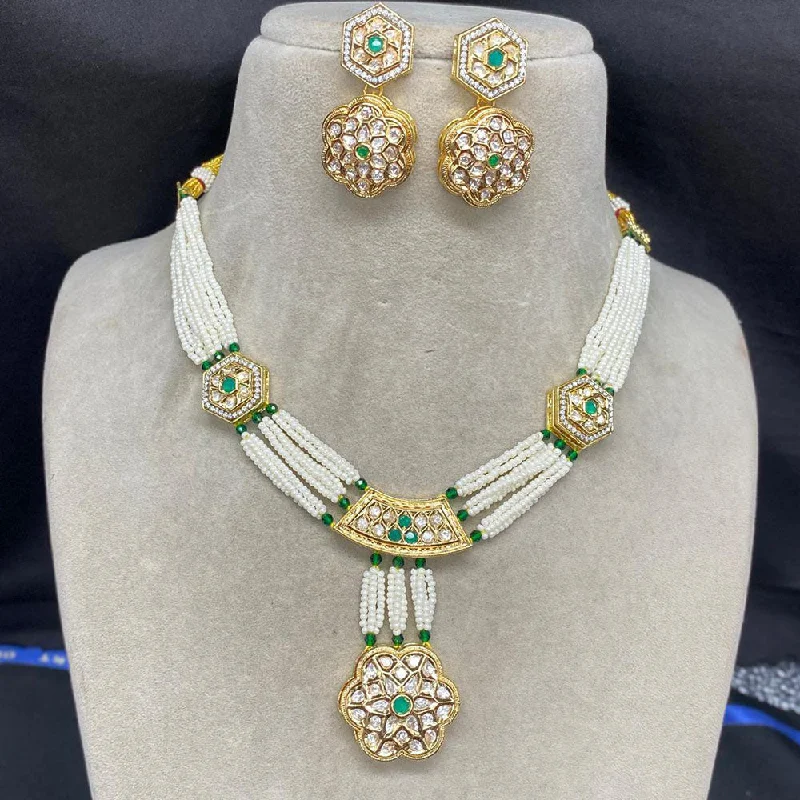 Huge Savings On Timeless Jewelry Collections Amoliya Jewels Gold Plated Polki Kundan Stone And Pearls Necklace Set Huge Savings On Timeless Jewelry Collections Amoliya Jewels Gold Plated Polki Kundan Stone And Pearls Necklace Set