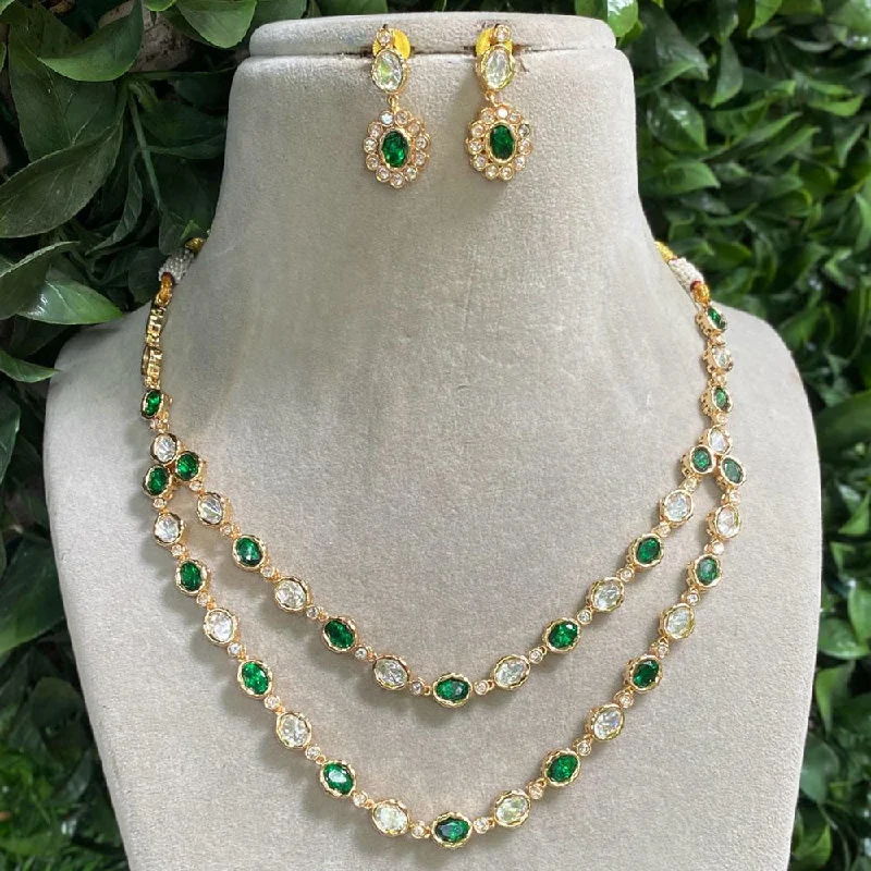 Exclusive Jewelry Sale – Sparkle For Less Amoliya Jewels Gold Plated Polki Kundan Stone Necklace Set Exclusive Jewelry Sale – Sparkle For Less Amoliya Jewels Gold Plated Polki Kundan Stone Necklace Set