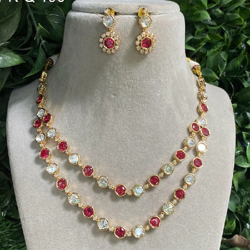 Exclusive Jewelry Bundles At Discounted Rates Amoliya Jewels Gold Plated Polki Kundan Stone Necklace Set Exclusive Jewelry Bundles At Discounted Rates Amoliya Jewels Gold Plated Polki Kundan Stone Necklace Set