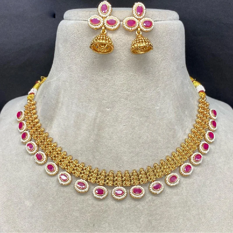 Seasonal Jewelry Deals – Elevate Your Style Amoliya Jewels Gold Plated Pota Stone Pearls Necklace Set Seasonal Jewelry Deals – Elevate Your Style Amoliya Jewels Gold Plated Pota Stone Pearls Necklace Set