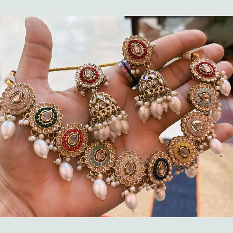 Grab Your Favorite Jewelry At The Lowest Prices Anjali Jewellery Gold Plated Crystal Stone And Pearls Choker Necklace Set Grab Your Favorite Jewelry At The Lowest Prices Anjali Jewellery Gold Plated Crystal Stone And Pearls Choker Necklace Set