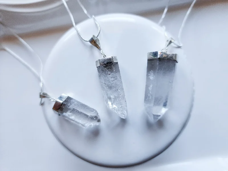 Luxury Jewelry At Unbeatable Discounts Clear Quartz Point Sterling Pendant Necklace