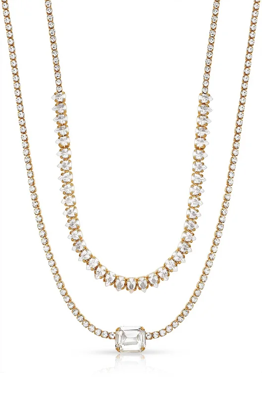 Shop Dazzling Jewelry At The Best Prices Double Layer Crystal Shine Necklace