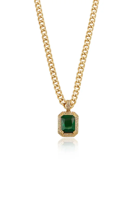 Celebrate With Sparkle – Jewelry Sale Now Live Emerald Stone Pendant Link Necklace