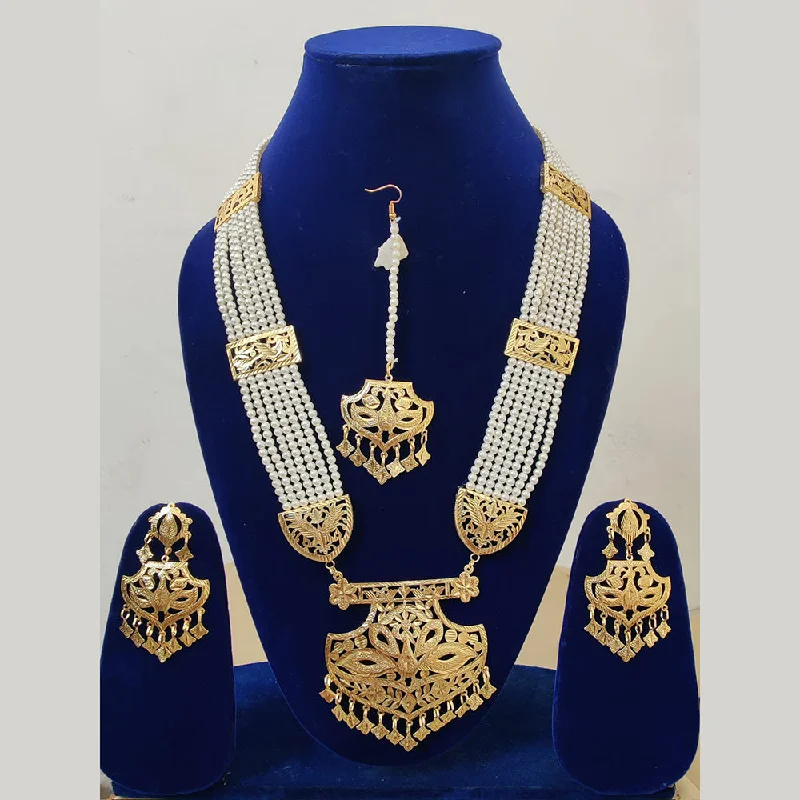 Shop Dazzling Jewelry At The Best Prices FS Collection Gold Plated Pearls Long Necklace Set Shop Dazzling Jewelry At The Best Prices FS Collection Gold Plated Pearls Long Necklace Set