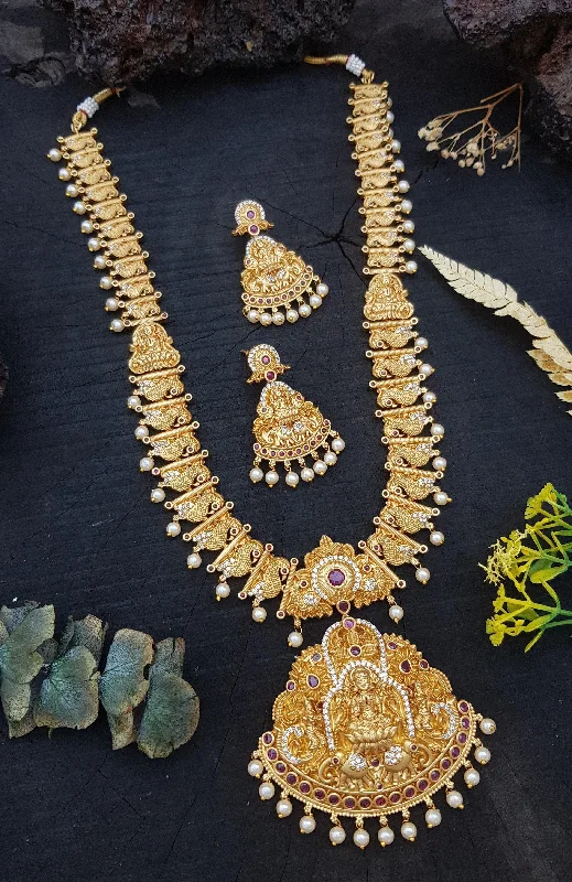 Jewelry Deals That Outshine The Rest Gold Plated Grand Long Hara Necklace Set with CZ Stones Jewelry Deals That Outshine The Rest Gold Plated Grand Long Hara Necklace Set with CZ Stones