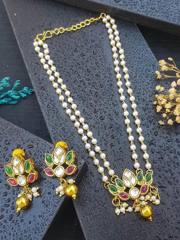 Last Chance To Grab Your Favorite Jewelry At A Discount Gold Plated Pendant Set with pearl mala Last Chance To Grab Your Favorite Jewelry At A Discount Gold Plated Pendant Set with pearl mala
