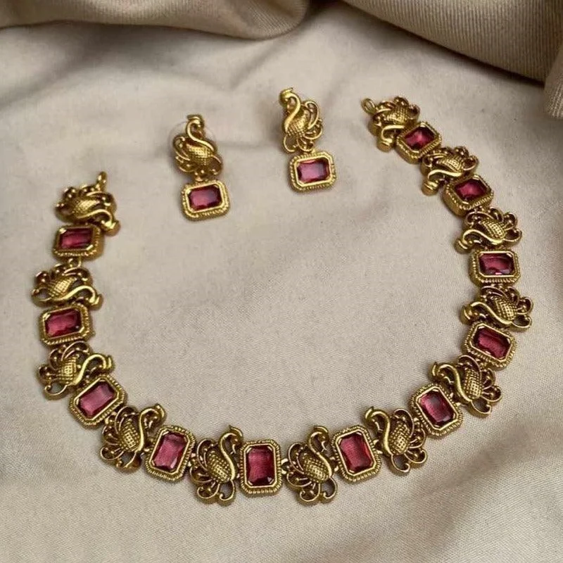 Personalized Jewelry Sale – Unique Pieces At Great Prices Gold plated Green Red colored stone Necklace Set Personalized Jewelry Sale – Unique Pieces At Great Prices Gold plated Green Red colored stone Necklace Set