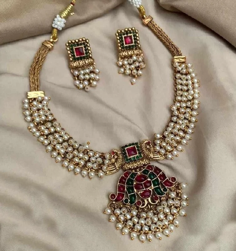 Elegant Jewelry At Unbeatable Offers – Shop Before It's Gone Gold plated Multicolor with pearl Necklace Set Elegant Jewelry At Unbeatable Offers – Shop Before It's Gone Gold plated Multicolor with pearl Necklace Set