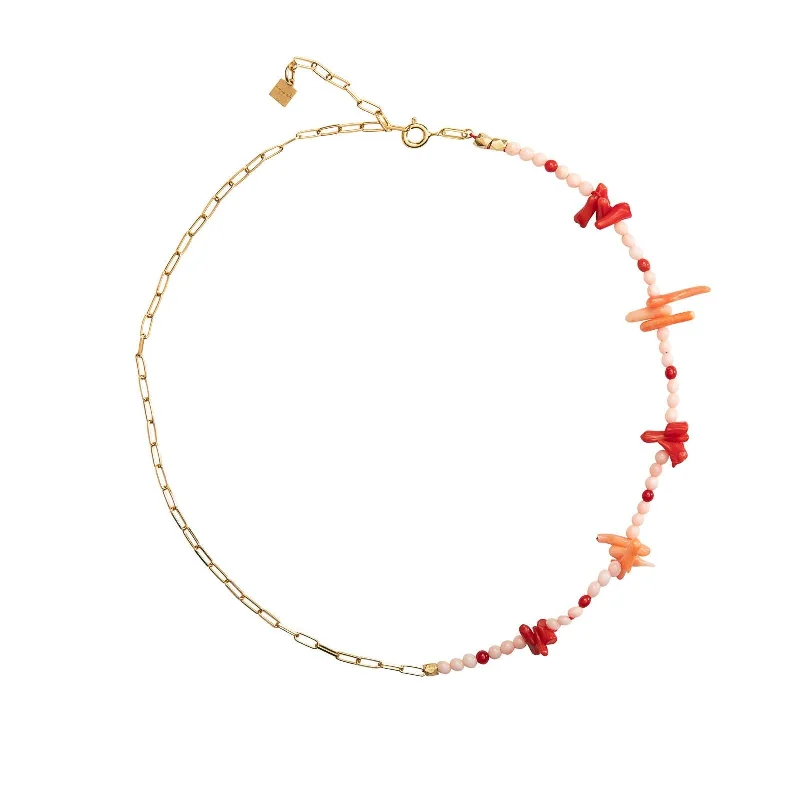 Timeless Beauty, Unbeatable Deals – Jewelry Sale On Belice 18K Gold Plated Necklace w. Coral Timeless Beauty, Unbeatable Deals – Jewelry Sale On Belice 18K Gold Plated Necklace w. Coral