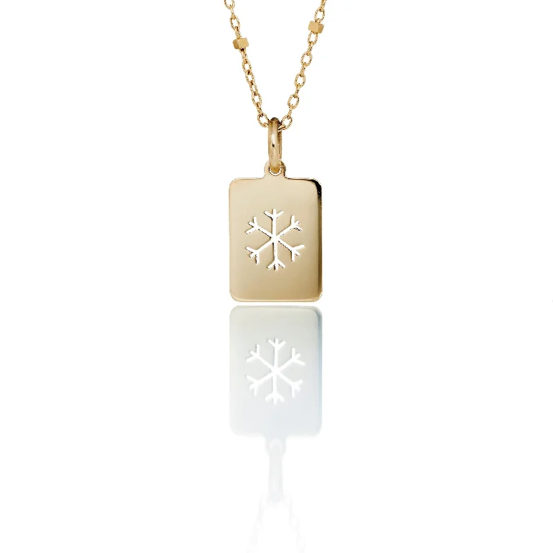 Dazzle With Discounts – Shop Jewelry On Sale Snowflake Square 14K Gold Necklace