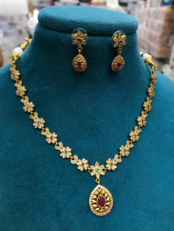Flash Sale On Stunning Jewelry – Don't Miss Out Premium Quality Short necklace set with cz stones Stones Flash Sale On Stunning Jewelry – Don't Miss Out Premium Quality Short necklace set with cz stones Stones