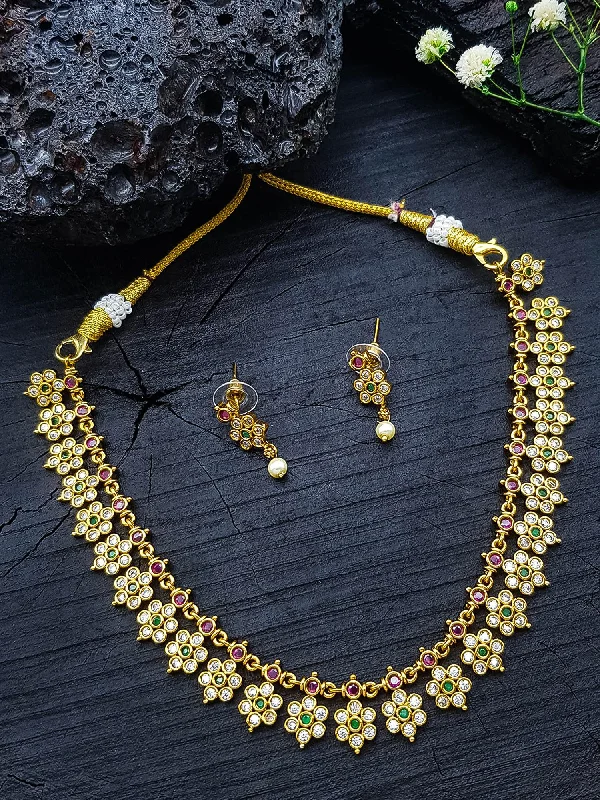 Huge Savings On Timeless Jewelry Collections Premium Quality Short necklace set with cz stones Stones Huge Savings On Timeless Jewelry Collections Premium Quality Short necklace set with cz stones Stones