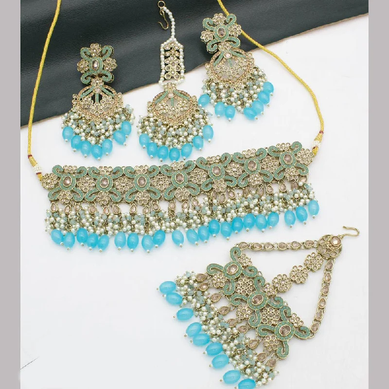 Luxury Jewelry At Unbeatable Discounts Shree Chamunda Jewellers Gold Plated Austrian Stone And Pearl Choker Necklace Set Luxury Jewelry At Unbeatable Discounts Shree Chamunda Jewellers Gold Plated Austrian Stone And Pearl Choker Necklace Set