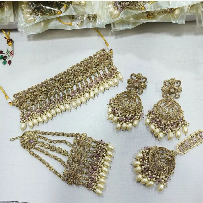 Affordable Glamour – Premium Jewelry At Special Prices Shree Chamunda Jewellers Gold Plated Austrian Stone And Pearl Choker Necklace Set Affordable Glamour – Premium Jewelry At Special Prices Shree Chamunda Jewellers Gold Plated Austrian Stone And Pearl Choker Necklace Set