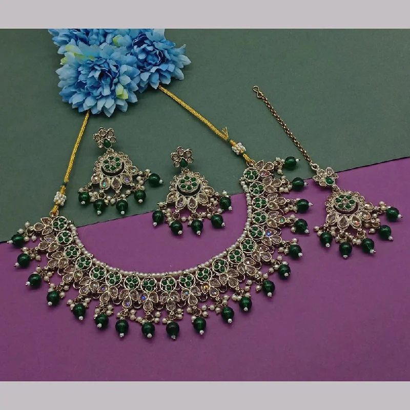 Trending Jewelry Styles Now At Limited-Time Discounts Shree Chamunda Jewellers Gold Plated Crystal Stone And Beads Necklace Set Trending Jewelry Styles Now At Limited-Time Discounts Shree Chamunda Jewellers Gold Plated Crystal Stone And Beads Necklace Set